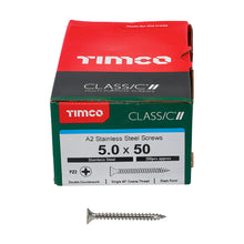 Load image into Gallery viewer, TIMCO Classic Multi-Purpose Countersunk A2 Stainless Steel Woodcrews - 5.0 x 50 Box OF 200 - 50050CLASS
