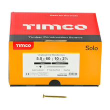 Load image into Gallery viewer, TIMCO Solo Countersunk Gold Woodscrews - 5.0 x 60 Box OF 1000 - 50060SOLOIND
