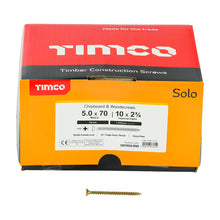 Load image into Gallery viewer, TIMCO Solo Countersunk Gold Woodscrews - 5.0 x 70 Box OF 1000 - 50070SOLOIND

