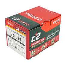 Load image into Gallery viewer, TIMCO C2 Clamp-Fix Multi-Purpose Premium Countersunk Gold Woodscrews - 5.0 x 75 Box OF 200 - 50075C2C
