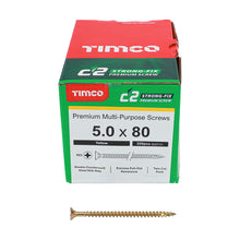 Load image into Gallery viewer, TIMCO C2 Strong-Fix Multi-Purpose Premium Countersunk Gold Woodscrews - 5.0 x 80 Box OF 200 - 50080C2
