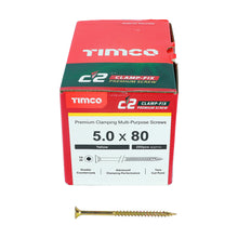 Load image into Gallery viewer, TIMCO C2 Clamp-Fix Multi-Purpose Premium Countersunk Gold Woodscrews,All Sizes
