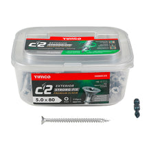 Load image into Gallery viewer, TIMCO C2 Exterior Multi-Purpose Premium Countersunk Silver Woodscrews - 5.0 x 80 Tub OF 110 - 50080C2S
