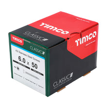 Load image into Gallery viewer, TIMCO Classic Multi-Purpose Countersunk A2 Stainless Steel Woodcrews - 6.0 x 50 Box OF 200 - 60050CLASS
