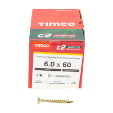 Load image into Gallery viewer, TIMCO C2 Clamp-Fix Multi-Purpose Premium Countersunk Gold Woodscrews - 4.0 x 50 Box OF 200 - 40050C2C
