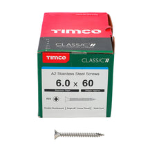 Load image into Gallery viewer, TIMCO Classic Multi-Purpose Countersunk A2 Stainless Steel Woodcrews -All Sizes
