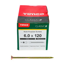 Load image into Gallery viewer, TIMCO Classic Multi-Purpose Countersunk Gold Woodscrews - 6.0 x 120 Box OF 100 - 60120CLAF
