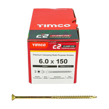 Load image into Gallery viewer, TIMCO C2 Clamp-Fix Multi-Purpose Premium Countersunk Gold Woodscrews - 4.0 x 50 Box OF 200 - 40050C2C
