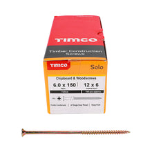 Load image into Gallery viewer, TIMCO Solo Countersunk Gold Woodscrews - 6.0 x 150 Box OF 100 - 60150SOLOC
