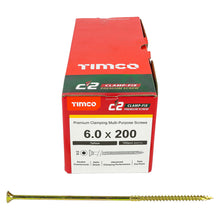 Load image into Gallery viewer, TIMCO C2 Clamp-Fix Multi-Purpose Premium Countersunk Gold Woodscrews,All Sizes
