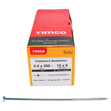 Load image into Gallery viewer, TIMCO Solo Countersunk Silver Woodscrews - 6.0 x 200 Box OF 100 - 60200SOLOZ
