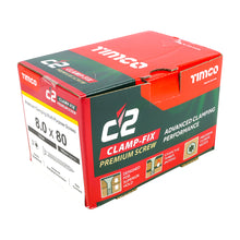 Load image into Gallery viewer, TIMCO C2 Clamp-Fix Multi-Purpose Premium Countersunk Gold Woodscrews - 8.0 x 80 Box OF 100 - 80080C2C
