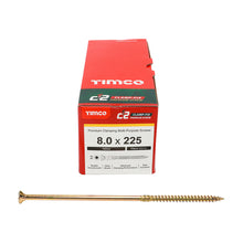 Load image into Gallery viewer, TIMCO C2 Clamp-Fix Multi-Purpose Premium Countersunk Gold Woodscrews - 8.0 x 225 Box OF 50 - 80225C2C
