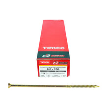 Load image into Gallery viewer, TIMCO C2 Clamp-Fix Multi-Purpose Premium Countersunk Gold Woodscrews - 8.0 x 250 Box OF 50 - 80250C2C
