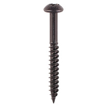Load image into Gallery viewer, TIMCO Twin-Threaded Round Head Black Woodscrews - 8 x 11/2 TIMpac OF 10 - 08112BJCP
