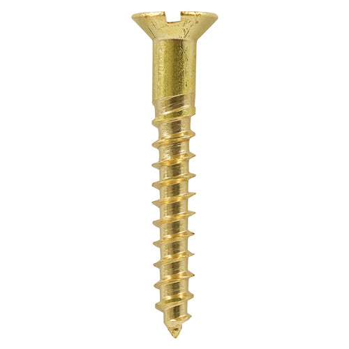 TIMCO Solid Brass Countersunk Woodscrews - 10 x 2 1/2 Box OF 100 - 10212CBS