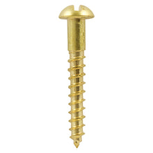 Load image into Gallery viewer, TIMCO Solid Brass Round Head Woodscrews - 8 x 1 1/2 Box OF 200 - 08112RBS
