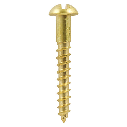 TIMCO Solid Brass Round Head Woodscrews - 6 x 1 1/2 Box OF 200 - 06112RBS