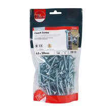 Load image into Gallery viewer, TIMCO Coach Screws Hex Head Silver  - 6.0 x 50 TIMbag OF 120 - 0650CSCB

