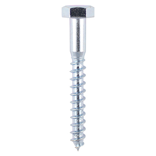 TIMCO Coach Screws Hex Head Silver  - 12.0 x 100 TIMbag OF 20 - 12100CSCB