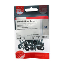 Load image into Gallery viewer, TIMCO Mirror Screws Dome Head Chrome - 8 x 1 1/4 TIMpac OF 10 - 08114CMIRP
