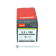 Load image into Gallery viewer, TIMCO Self-Drilling Heavy Section Screws Exterior Silver with EPDM Washer,All Sizes,100pcs
