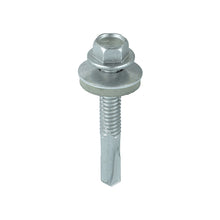 Load image into Gallery viewer, TIMCO Self-Drilling Heavy Section Screws Exterior Silver with EPDM Washer,All Sizes,100pcs
