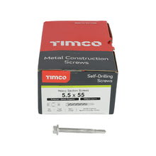 Load image into Gallery viewer, TIMCO Self-Drilling Heavy Section Screws Exterior Silver - 5.5 x 55 Box OF 100 - H55B

