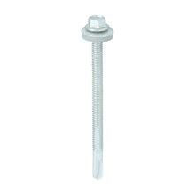 Load image into Gallery viewer, TIMCO Self-Drilling Heavy Section Screws Exterior Silver with EPDM Washer - 5.5 x 80 Box OF 100 - H80W16B
