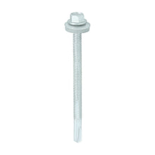 Load image into Gallery viewer, TIMCO Self-Drilling Heavy Section Screws Exterior Silver with EPDM Washer - 5.5 x 80 Box OF 100 - H80W16B
