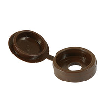 Load image into Gallery viewer, TIMCO Hinged Screw Caps Large Brown - To fit 5.0 to 6.0 Screw TIMpac OF 50 - LHCCBROWNP
