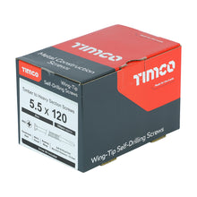 Load image into Gallery viewer, TIMCO Self-Drilling Wing-Tip Steel to Timber Heavy Section Silver Screws  - 5.5 x 100 Box OF 100 - HW100B
