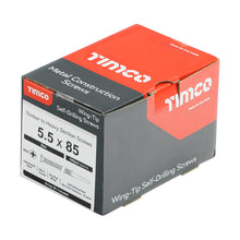 Load image into Gallery viewer, TIMCO Self-Drilling Wing-Tip Steel to Timber Heavy Section Silver Screws  - 5.5 x 100 Box OF 100 - HW100B
