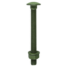 Load image into Gallery viewer, TIMCO Carriage Bolts DIN603 Hex Nuts &amp; Form A Washers Green Exterior - M10 x 150 Bag OF 10 - 10150INCB
