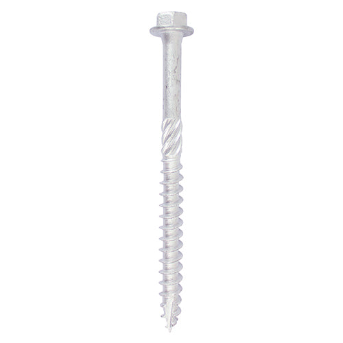 TIMCO Heavy Duty Timber Screws Hex Flange Head Exterior Silver - 10 x 60 Bag OF 10 - 1060INI