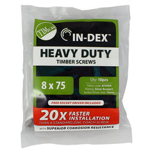 Load image into Gallery viewer, TIMCO Heavy Duty Timber Screws Hex Flange Head Exterior Silver - 10.0 x 150 Bag OF 10 - 10150INH

