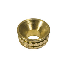 Load image into Gallery viewer, TIMCO Knurled Brass Inset Screw Cup - To fit 5.5, 6.0 Screw TIMpac OF 8 - 725569
