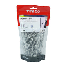 Load image into Gallery viewer, TIMCO Self-Drilling Light Section Screws Exterior Silver - 5.5 x 70 TIMbag OF 100 - L70BB
