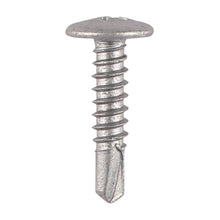 Load image into Gallery viewer, TIMCO Self-Drilling Metal Framing Low Profile Wafer Head Exterior Silver Screws - 4.8 x 22 Box OF 200 - 22LPW
