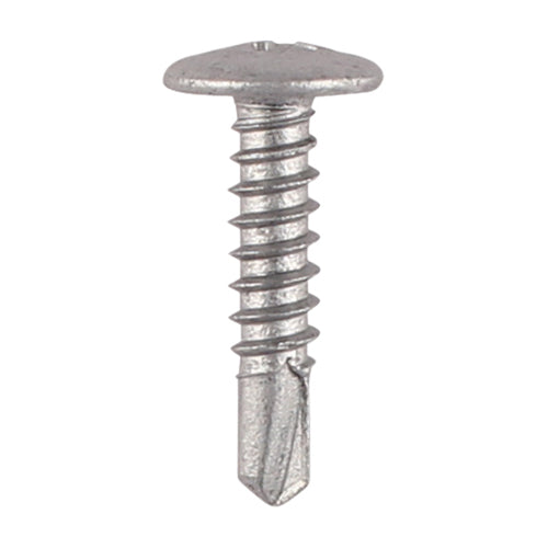 TIMCO Self-Drilling Metal Framing Low Profile Wafer Head Exterior Silver Screws - 4.8 x 22 Box OF 200 - 22LPW