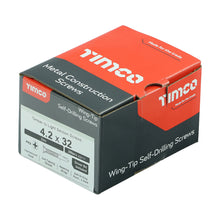 Load image into Gallery viewer, TIMCO Self-Drilling Wing-Tip Steel to Timber Light Section Silver Screws  - 4.2 x 32 Box OF 200 - LW32B

