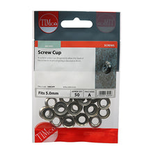 Load image into Gallery viewer, TIMCO Screw Cups Nickel - To fit 10 Gauge Screws TIMpac OF 50 - 10NCUPP
