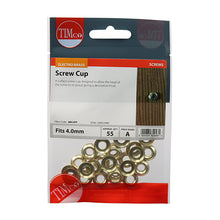 Load image into Gallery viewer, TIMCO Screw Cups Electro Brass - To fit 8 Gauge Screws TIMpac OF 55 - 8BCUPP
