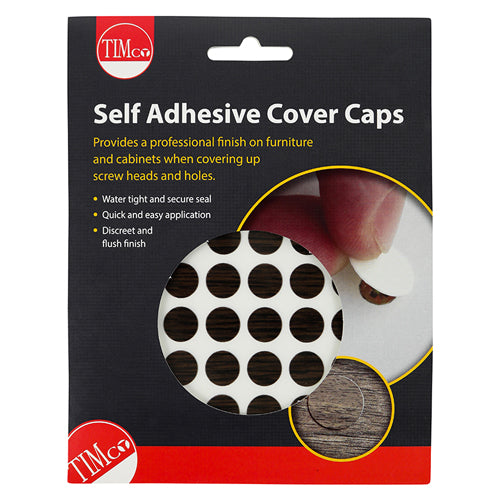 TIMCO Self-Adhesive Screw Cover Caps African Hardwood - 13mm Pack OF 112 - COVERAH13