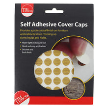 Load image into Gallery viewer, TIMCO Self-Adhesive Screw Cover Caps Oak - 13mm Pack OF 112 - COVEROA13
