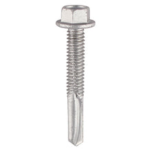 Load image into Gallery viewer, TIMCO Self-Drilling Heavy Section Screws Exterior Silver with EPDM Washer - 5.5 x 80 Box OF 100 - H80B
