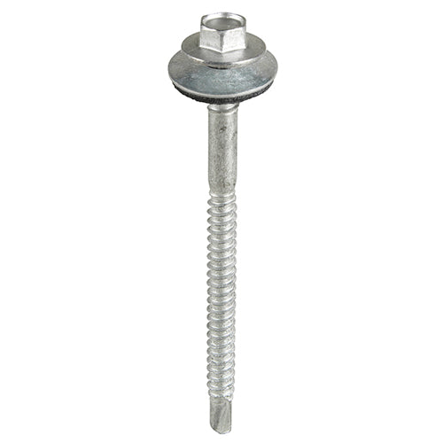 TIMCO Self-Drilling Light Section Composite Panel Screws Exterior Silver with EPDM Washer - 5.5/6.3 x 115 Box OF 100 - LH115W16B