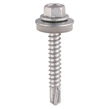 Load image into Gallery viewer, TIMCO Self-Drilling Light Section A2 Stainless Steel Bi-Metal Screws with EPDM Washer - 5.5 x 38 Box OF 100 - BML38W16

