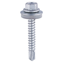Load image into Gallery viewer, TIMCO Self-Drilling Heavy Section Silver Screws with EPDM Washer - 5.5 x 65 Box OF 100 - ZH65W16B
