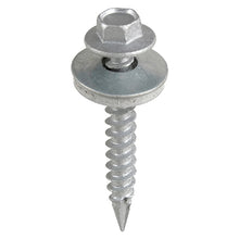 Load image into Gallery viewer, TIMCO Slash Point Sheet Metal to Timber Screws Exterior Silver with EPDM Washer - 6.3 x 150 Box OF 100 - DS150W16B
